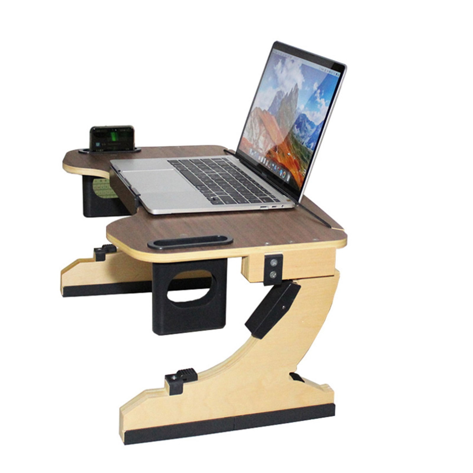 Multifunctional Lazy Person Lying Desk Wooden 360°Adjustable Notebook Stand, Desk Computer Stand, Portable Foldable Stand