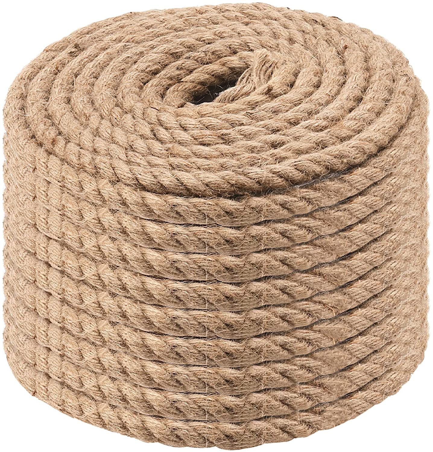 ZEONHAK 1/2 Inch Burlap Jute Twine Rope Extra Thick Twisted Manila ZEONHAK 1/2 Inch Burlap Jute Twine Rope Extra Thick Twisted Manila