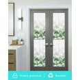 thumbnail image 5 of Window Privacy Film Green Forest Stained Glass Window Film Decorative Sun Block Window Cover Farmhouse Botanical Tree Scenery Watercolor Window Clings Static Adhesive Sticker for Bathroom 29.5"x118", 5 of 7