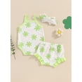 thumbnail image 3 of FEORJGP Toddler Baby Girls 2pcs Floral Shorts Set 0 3M 6M 12M 18M Infant Sleeveless Rompers Flower Print Cami Jumpsuits with Elastic Waist PP Shorts a Girl Fashion Cute Casual Summer Outfits, 3 of 7