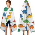 thumbnail image 3 of White Colorful Dinosaurs Pattern Hooded Bath Towel，60"x35" for Ages 3 To 12 Kids, Quick Dry Lightweight Soft Microfiber Hood Beach Towel Cover Up for Kids, 3 of 7