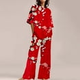 thumbnail image 2 of Chuancc 2 Piece Pants Set For Women Short Sleeve Pajamas Athleisure Sets Women Leisure Wear Sets For Women Lounge Sets For Women Two Piece Lounge Sets For Women Comfy Sets For Women Clothing Red 3XL, 2 of 5