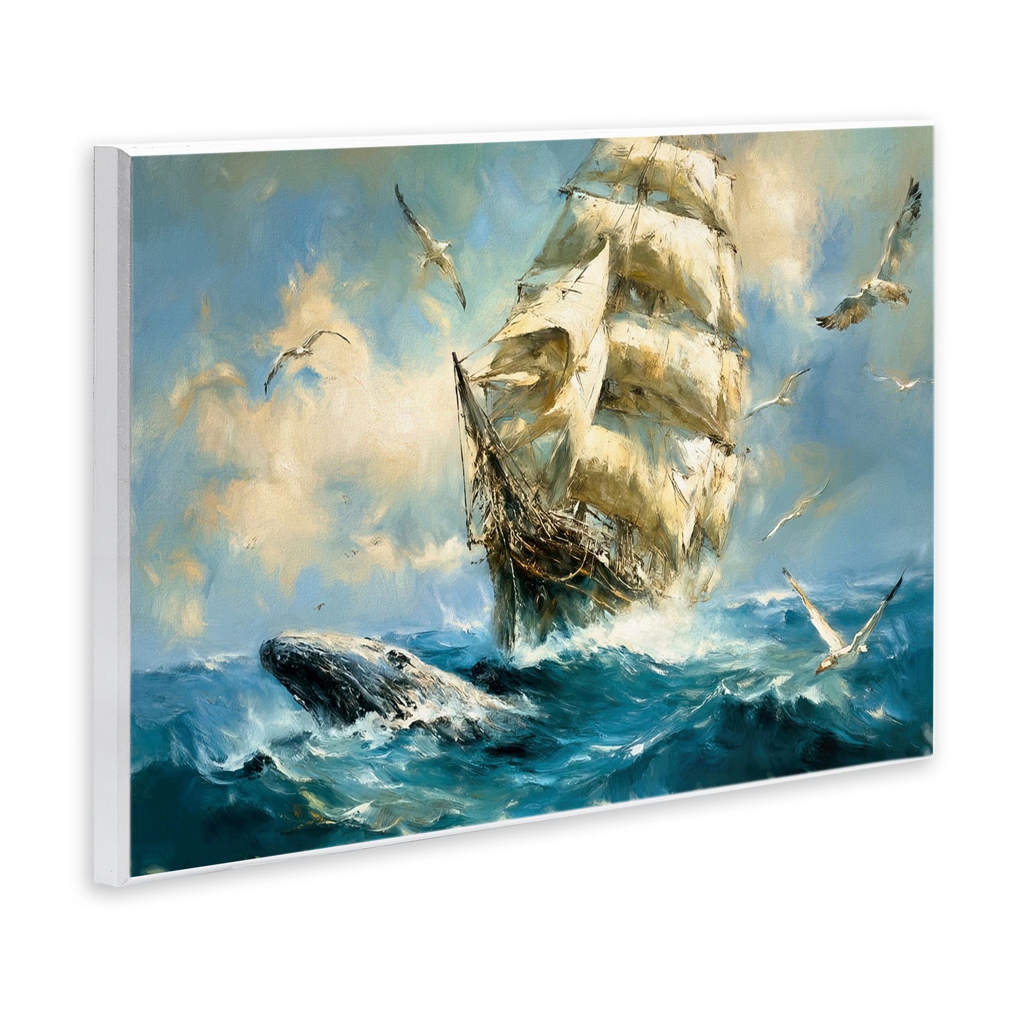 Stupell Industries Clipper Ship & The Whale Wall Plaque Art, design by Tina LeCour