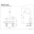 thumbnail image 2 of Kingston Brass KB3498AX Restoration Two-Handle 2-Hole Deck Mount Bar Faucet in Brushed Nickel, 2 of 5