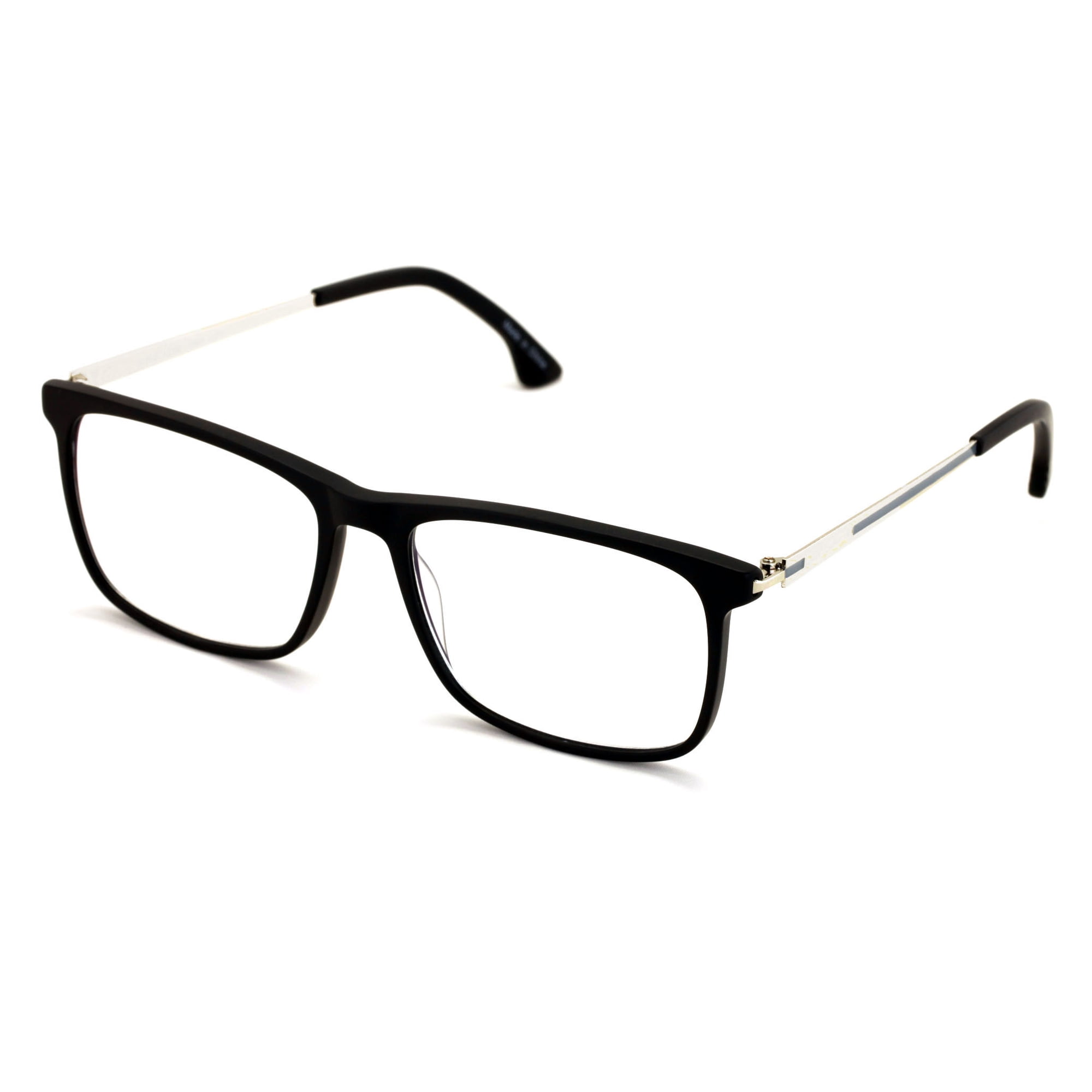 Large Men Premium Blue Blocking Reading Glasses - Rectangular TR90 Frame with Metal Temple - Anti Fatigue Readers +1.50