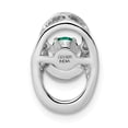 thumbnail image 4 of 925 Sterling Silver Rhodium Created Emerald Birthstone Vibrant Chain Slide; for Adults and Teens; for Women and Men, 4 of 4