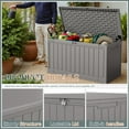 thumbnail image 5 of Patiowell 150 Gallon Deck Box, Waterproof Large Outdoor Storage Box with Padlock for Patio Furniture, Gray, 5 of 7