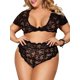 thumbnail image 1 of Conjunto Brasier Festoneado de Talla Extra con Encaje con Mangas Cortas Rosegal  Conjuntos de lencería de talla grande, 1 of 2