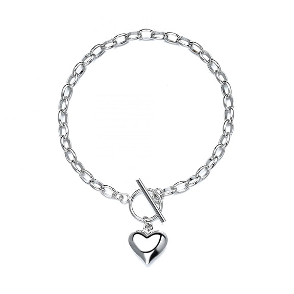 DESIGNICE Beautiful Heart Charm Bracelet 925 Silver Women Girls Jewelry