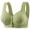 Green, variant on Women's Plus Size Heart Print Front Button Wireless Bra, Fixed Cup Breathable Adjustment Wide Strap Vest Daily Lingerie