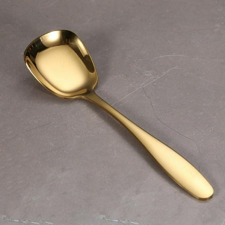 

304 Stainless Steel Tableware Square Flat Spoon Stainless Steel Spoon Mixing Spoon Ice Cream Spoon Long Spoon Iced Tea Spoon Coffee Spoon