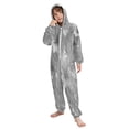 thumbnail image 5 of Soft Big Kids Onesie Pajamas Cozy Loose-Fit Jumpsuits for kids with Pockets for Christmas Lounge & Play Silver Metal Flower Pattern, 5 of 8