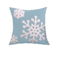 thumbnail image 2 of Adornos navideños, regalos navideños, cojín con bordado de copos de nieve, funda de cojín navideña para sala de estar, funda de almohada navideña de algodón., 2 of 6
