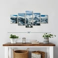 thumbnail image 2 of Elephant Stock Snow Mountain Peaks Wall Art - Horizontal Multi Panel Canvas - Living Room Wall Decor - Nature Multi Panel - Blue And White Decor - 29" x 12", 2 of 4