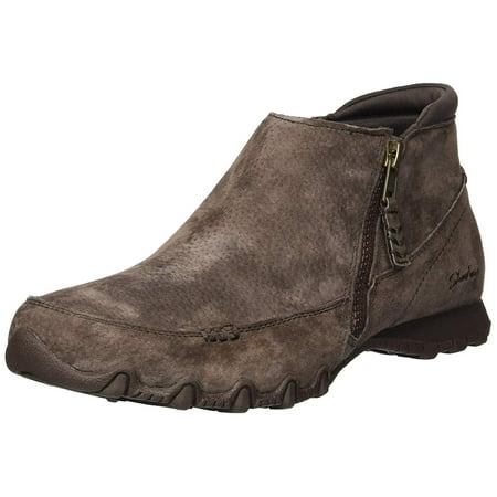 - Skechers Women's Bikers-Zippiest-Moc-Toe Outside Zip Bootie, Chocolate, Size 5.0