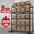 thumbnail image 3 of 59/70.8-inch storage rack, 5 adjustable shelves, 2000-pound load capacity, special pattern design, high material hardness, 3 of 4
