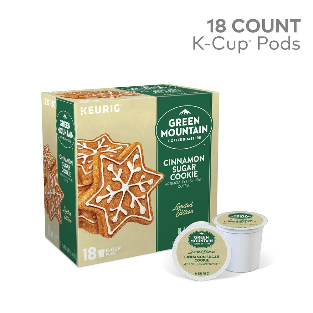 Green Mountain Coffee Cinnamon Sugar Cookie, Flavored Keurig KCup Pods, Light Roast, 18 Count