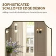 thumbnail image 5 of ANDY STAR 30x48 Inch Brushed Gold Mirror, Unique Rectangle Mirror for Bathroom, Large Scalloped Bathroom Mirror with Rust-Proof Stainless Steel 1" Frame, Hangs Vertically or Horizontally, 5 of 8
