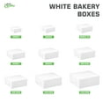 [200 Pack] White Bakery Pastry Boxes 10 x 10 x 5 Inches White Kraft