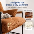 thumbnail image 3 of CELTOSS Modern Accent Chair, Comfy Lounge Chair with Plush Cushion, Sofa Chair with Metal Frame, for Bedroom, Living Room and Home Office, Orange, 3 of 14