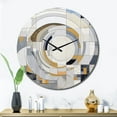 thumbnail image 2 of Designart "Mosaic in Grey and Yellow III" Abstract Shapes Oversized Wall Clock, 2 of 5