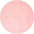 thumbnail image 1 of Ahgly Company Machine Washable Indoor Round Solid Red Modern Area Rugs, 8' Round, 1 of 4