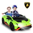thumbnail image 1 of Gyrocopters Lamborghini Licensed 2 Seater Kids Ride on Car | 12V Electric Vehicle with Stories, Music | Powered Ride on Car for Kids with Parental Remote Control, LED Lights | Green, 1 of 3