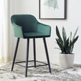 thumbnail image 2 of SAFAVIEH Cataleya Square Mid Back Counter Stool, Malachite Green/Black, 2 of 10