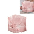 thumbnail image 3 of Rojo de Ceraje Estilo Princesa Con Tres Aberturas Latales por Lavadora, Roja Rosa para Dosel de Cama para decora decora decora de Dormitorio, Rojo de dosel para cortina de Cama Con, 3 of 7