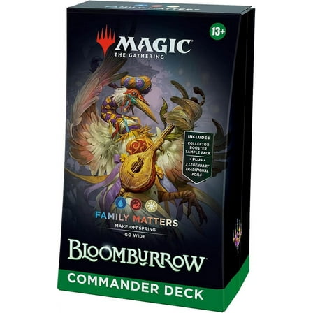Magic: The Gathering Bloomburrow Commander Deck - Family Matters (100-Card Deck, 2-Card Collector Booster Sample Pack   Accessories)