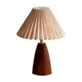 thumbnail image 6 of Walnut Shaped Desk Lamp With Pleated Shade, Faux Wood Grain Bedroom Bedside Table Lamp, Small Night Light With 3-Level Dimmable Brightness for Home Decor, 6 of 6