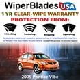 thumbnail image 2 of 2005 Pontiac Vibe Beam Wiper Blades Wipers w/1yr Warranty (Set of 3) w/Rear Wiper (WiperBladesUSA), 2 of 5