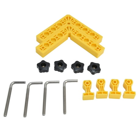 

2 Sets 90° Positioning Square LType Right Angle Adjustable Woodworking Splicing Corner Fixture(Yellow )