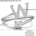 thumbnail image 2 of ORUYROP Initial Letter Ring for Women Girls Silver Stackable Alphabet Rings with Initial Adjustable Crystal Inlaid Initial Rings Gifts for Teen Girls, 2 of 6