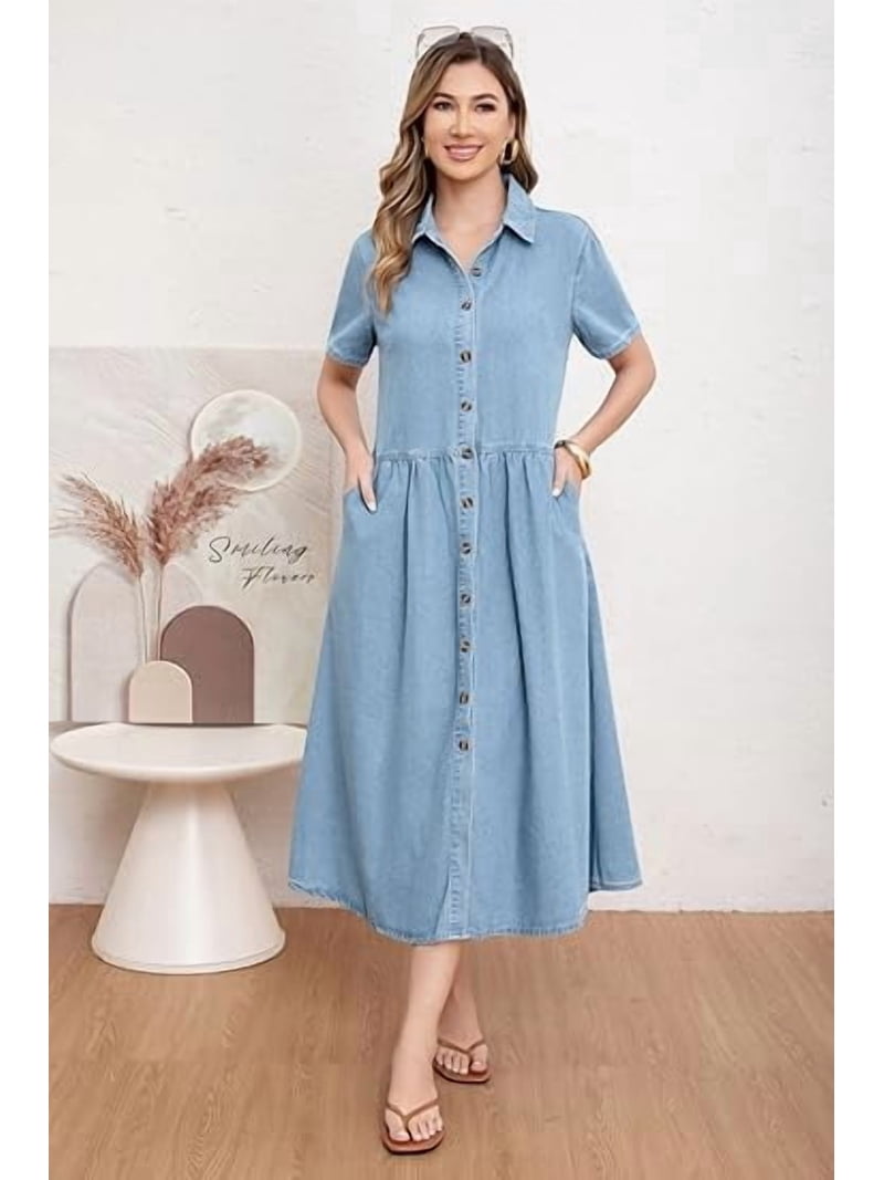 a line jean dress Women Midi Denim Sleeveless Sweetheart Neck Smocked Cross Back A-Line Belted Dresses The cotton Emilio Pleated Bust A-Line Midi