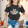 thumbnail image 2 of PMVFHDE Hauts Tendance pour Filles T-Shirts Graphiques pour Filles Hauts pour Filles T-Shirts Mignons Tendance pour Filles Enfants Pâques T-Shirt Graphique Mignon Col Rond Manches Courtes Été T-Shirt Noir, 3-4 Ans, 2 of 4