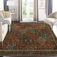 thumbnail image 4 of Garvee 9'x12' Area Rug, Washable Persian Rug Vintage Boho Carpet Non Slip Soft Print Rug for Bedroom Dining Room Living Room, Red, 4 of 9