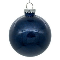 Vickerman 4.75" Clear Ball Christmas Ornament with Midnight Blue Glitter Interior, 4 Pieces per bag