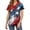 01-Light Blue, variant on 250 Anniversary USA Medical Scrub Tops for Women - Soft Stretch,Curved V-Neck 4th of july Scrub Tops with Pockets 01-Royal Blue L