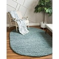 thumbnail image 2 of Unique Loom 3151387 8 x 10 ft. Solid Shag Oval Rug, Slate Blue, 2 of 2