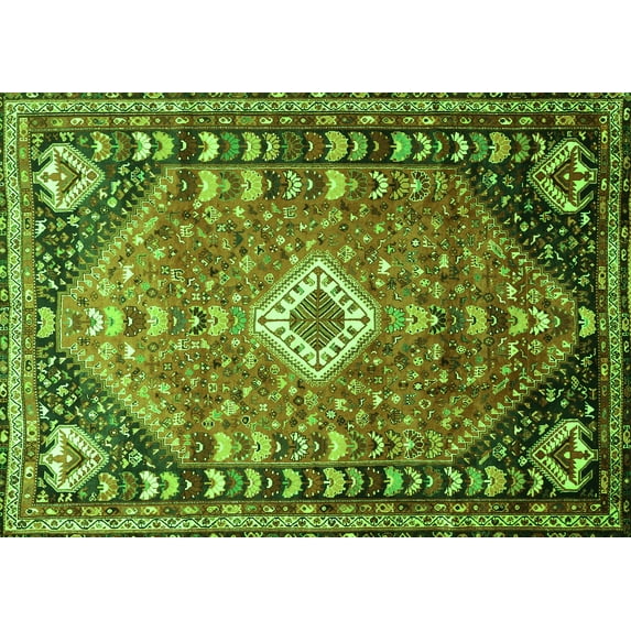 Ahgly Company Indoor Rectangle Persian Green Traditional Area Rugs, 2' x 5'