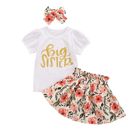 

One opening Baby Round Neck Girl Top Jogger Pants / Skirt Suit Headband / Hat
