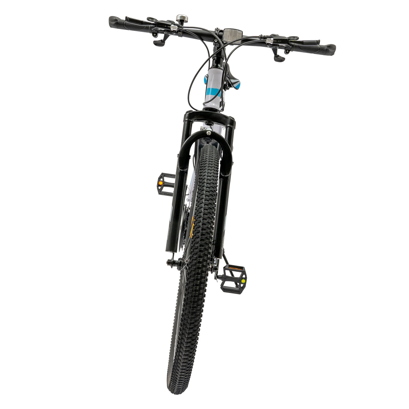 ChicHomey 26" Folding Mountain Bike-- 21-Speed (3x7 Gears),264.5lbs Max Load,Dual Disc Brakes & Anti-Slip Tires for Urban/Outdoor Cycling,Blue&White