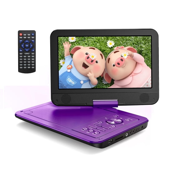 Reproductor de DVD portátil YOTON con pantalla HD giratoria de 12,5" y batería de 6 h