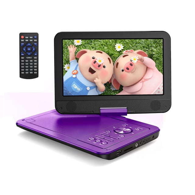 Reproductor de DVD portátil YOTON con pantalla HD giratoria de 12,5" y batería de 6 h