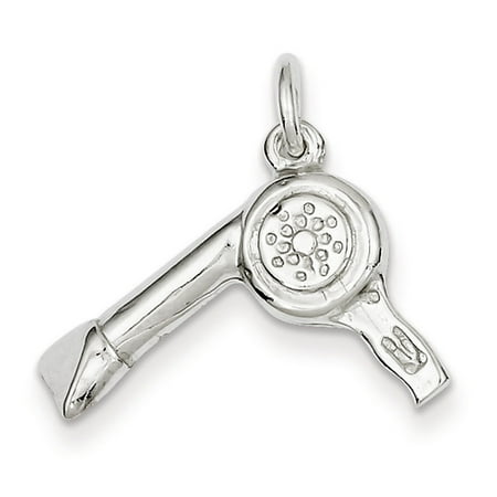 Sterling Silver Hair Dryer Charm (Best Products For Short Fine Hair)