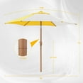 thumbnail image 3 of Autlaycil 7.5ft Patio Umbrella and Button Tilt Sun Shelter UV Protection Beach for Market, Beach, Patio, Pool, Garden Backyard (Yellow and White), 3 of 7