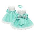 thumbnail image 5 of Uuszgmr Baby Girls Lace Bowknot Princess Wedding Formal Tutu Dress+Headband Set Clothes, 5 of 5