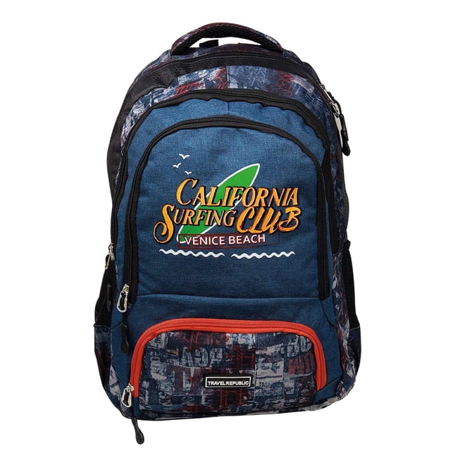 MOCHILA ESCOLAR TRAVEL REPUBLIC SURF TR001-1 AZUL