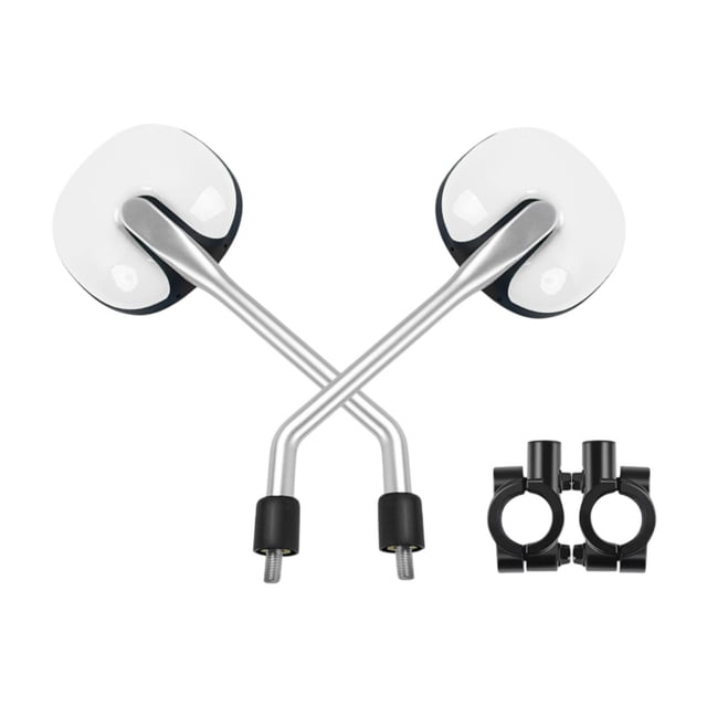 Siruishop Ensemble de Rétroviseurs de Vélo de Montagne, Miroirs Latéraux, Miroir Arrière Étanche et Résistant aux Chutes, Miroirs Ronds pour Modification de Vélo, Blanc